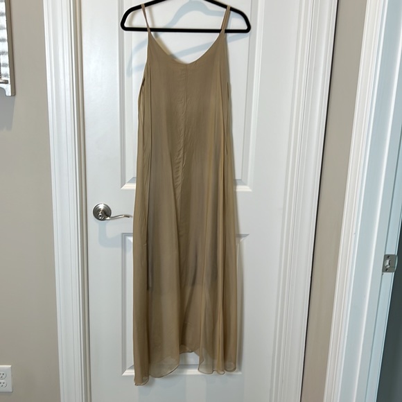 Natacha Paris Silk Viscose Tank Maxi Dress-Camel/Tan - Picture 2 of 4